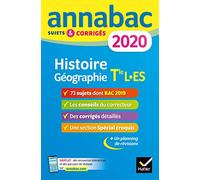 Annales Annabac 2020 Histoire-Géographie Tle L, ES
