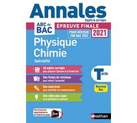 Annales BAC 2021 Physique Chimie Term - Corrigé
