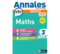Annales Brevet Maths 2026 - NC: 170 sujets dont Brevet 2025