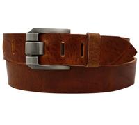 AnnaMatoni Men's Leather Belt, 4 cm Wide, Vegetable Tanned Leather, 3.5 mm Thick, Genuine Leather, Made in Germany, Belt Men's Leather, Brown 690, TW105 - Gesamtlänge 120cm