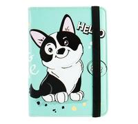 ANNAMISSI Passport Holder Women,RFID Blocking Travel Wallet,Leather Card Case Travel Document Organizer Credit Card Holder Girl Men, Cute dog, Cute