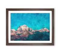 Annapurna Circuit In Nepal Painting Modern Art Framed Wall Art Print, Ready to Hang Picture for Living Room Bedroom Home Office Décor, Walnut A3 (46 x 34 cm)
