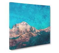 Annapurna Circuit in Nepal Painting Modern Canvas Wall Art Print Ready to Hang, Framed Picture for Living Room Bedroom Home Office Décor, 20x20 Inch (50x50 cm)