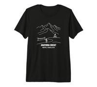 Annapurna Circuit Nepal Himalaya Line Art Hiking Trail Premium T-Shirt