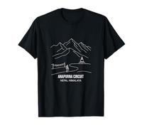 Annapurna Circuit Nepal Himalaya Line Art Hiking Trail T-Shirt