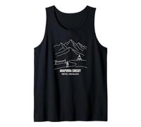 Annapurna Circuit Nepal Himalaya Line Art Hiking Trail Tank Top