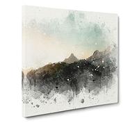 Annapurna Circuit Trek in Nepal in Abstract Modern Canvas Wall Art Print Ready to Hang, Framed Picture for Living Room Bedroom Home Office Décor, 20x20 Inch (50x50 cm)