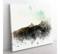 Annapurna Circuit Trek in Nepal in Abstract Modern Canvas Wall Art Print Ready to Hang, Framed Picture for Living Room Bedroom Home Office Décor, 50x50 cm (20x20 Inch)