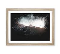 Annapurna Circuit Trek In Nepal Paint Splash Modern Art Framed Print | A2 Oak Framed Wall Art | Ready to Hang | Modern Nature Picture | Living Room Bedroom Lounge Office