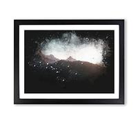 Annapurna Circuit Trek In Nepal Paint Splash Modern Art Framed Print | A3 Black Framed Wall Art | Ready to Hang | Modern Nature Picture | Living Room Bedroom Lounge Office