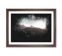 Annapurna Circuit Trek In Nepal Paint Splash Modern Art Framed Print | A3 Walnut Framed Wall Art | Ready to Hang | Modern Nature Picture | Living Room Bedroom Lounge Office