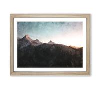 Annapurna Circuit Trek In Nepal Painting Modern Art Framed Print | A3 Oak Framed Wall Art | Ready to Hang | Modern Historical Picture | Living Room Bedroom Lounge Office