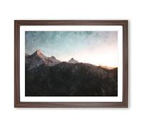 Annapurna Circuit Trek In Nepal Painting Modern Art Framed Print | A4 Walnut Framed Wall Art | Ready to Hang | Modern Historical Picture | Living Room Bedroom Lounge Office