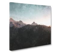 Annapurna Circuit Trek in Nepal Painting Modern Canvas Wall Art Print Ready to Hang, Framed Picture for Living Room Bedroom Home Office Décor, 20x20 Inch (50x50 cm)