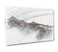 Annapurna Circuit Trek In Nepal Sketch Canvas Print | Gallery Wrapped 30mm Frame Wall Art | 30x20 inches | Ready to Hang | Modern Picture | Living Room Bedroom Lounge Office