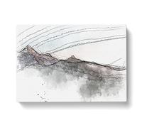 Annapurna Circuit Trek In Nepal Sketch Modern Art Canvas Wall Art Print Ready to Hang, Framed Picture for Living Room Bedroom Home Office Décor, 60x40 cm (24x16 Inch)