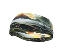 Annapurna II Sweat Headbands for Women & Men - Unique Customized Patterns, Non-Slip Wide Headband for Running, Gym, Yoga, and More - Stylish Hair Accessories