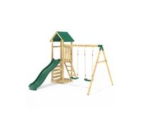 Rebo® Adventure Playset Wooden Climbing Frame, Swing Set and Slide - Annapurna | OutdoorToys | Strong and Sturdy Construction,Pressure Treated Natural Timber