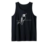 Anna's Hummingbird Bird Line Art Illustration Tank Top