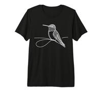 Anna's Hummingbird Line Art Drawing Premium T-Shirt