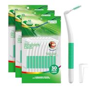 Annauiy 90° L-Shaped Interdental Brushes, Pack of 30, Standard Size, for 0.8 mm Teeth Cleaning Spaces, Interdental Brushes, People with Medium Gap