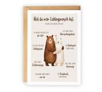 annaundfelix Birthday Card - Funny Greeting Card with Envelope • High Quality Print on 400 g Paper • For Wife, Husband & Girlfriend • Modern Greeting Card • Postcard (Partner - Bears)