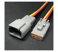 ANNBCDL 1-5sets Of Dtm04-2p Automobile Connector Deutsch Waterproof Plug2p3p4p6p8p12p Temperature Sensor Harness Socket Wire Length 15cm(3p strip line,5sets)