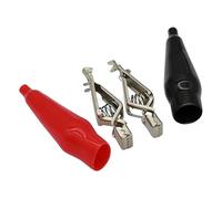 ANNBCDL 10PCS 43/73/64mm Alligator Clips Double-end Crocodile Electrical Jumper Wire Test Clip Red Black(5A 43mm Red)
