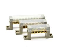 ANNBCDL 1PC Terminal Block Connection Row 5 7 10 Holes Ground Copper Bar Distribution Box Screws High Bridge Type Connector(10 Hole)