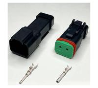 ANNBCDL 1Set/5sets Black 2pin 3/4/6/8/12hole Male Female DT Series Enhanced Seal Waterproof Electrical Auto Connector(2P,1 Set)