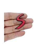 ANNBCDL 3D Metal Red Cooper S Logo Letters Car Trunk Emblem Badge Decal Compatible Mini R56 R50 R53 F56 F55 R60 Sticker Accessories(Small Black Red)