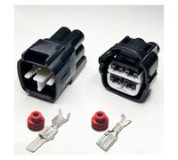 ANNBCDL 4.8mm 1P 2P 3P 4Pin Female Male Sealed Series Automotive Connector Waterproof Cable Socket 6188-0083 6189-0145(black,5 sets)