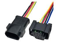 ANNBCDL 5Sets 0.6mm 2p3p4p6p8p12p Male Female Wiring Harness Waterproof Socket Temperature Sensor Wire Length 15cm(6p strip line,1sets)