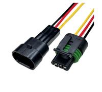 ANNBCDL Automotive Electronic Temperature Plug 2-hole Male And Female Connector With 15cm Cable 1-1216219(3P Line,5 Sets)