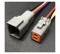 ANNBCDL DTM04-2p Vechile Harness Connector Sealed Waterproof Plug 2/3 4 6 8 12Pin Sensor Wire Socket Length 15cm(6p strip line,5sets)