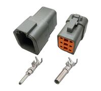 ANNBCDL DTP04-2p Automotive Sealed Waterproof Connector 2p4p6p Harness Male/Female Plug High Current Spot/Socket(Color:6p,Size:5sets)