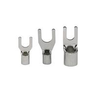 ANNBCDL SNB 1.25 2 3.5 5.5 8 14 22-3 3.7 4 5 6 8 Copper U Fork Furcate Wire Cable Electric Connector Lugs Spade Naked Crimp Terminal(15Pcs SNB8-5)