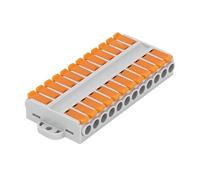 ANNBCDL Wire Connector 2/3/4/5/6 Pin Universal Docking Fast Wiring Conductors Push-in Terminal Block Cable Splitter High Power(12 IN 12 OUT,gold)