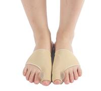 ANNCHILIO Silicone bunion socks with gel pads, elasticated bunion protector with gel pads, Hallux valgus relief cover for women and men (1 pair, beige)