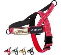 Annchwool No Pull Dog Harness with Soft Padded Handle,Reflective Strip Escape Proof and Easy to Adjust Dog Harness,Easy Walk Dog Harness for Small & Medium and Large Dog Training & Walking(Red,L)