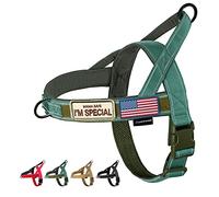 Annchwool No Pull Dog Harness with Soft Padded Handle,Reflective Strip Escape Proof and Quick Fit to Adjust Dog Harness,Easy for Training Walking for Small & Medium and Large Dog(Green,M)