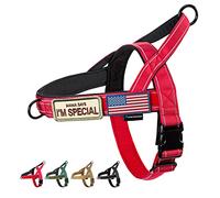 Annchwool No Pull Dog Harness with Soft Padded Handle,Reflective Strip Escape Proof and Quick Fit to Adjust Dog Harness,Easy for Training Walking for Small & Medium and Large Dogs(Red,XS,1 in Width)