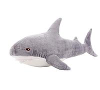 Annco 100cm Giant Huge Cute Animals Toy,Soft Fluffy Plush Shark Toy,Large Soft Cotton-Filled Sea Animal Stuffed,Children's Shark Pillow,Crazy Birthday Present (Gray)