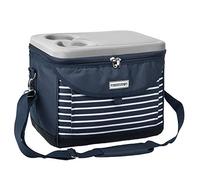 anndora Cool Bag 22 Litres - Insulated Bag with Drink Holder & Carry Strap - Leak-proof & Stable - Thermal Bag for Picnic, Lunch & Shopping (Navy Blue White)
