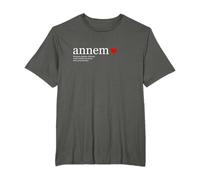 Anne Annem Definition with Meaning Heart Turkish T-Shirt