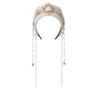 Anne Boleyn Headband Elizabethan Victorian Royal Coronet Hood Tiara Hat Medieval Renaissance Tudor Queen Headpiece for Women