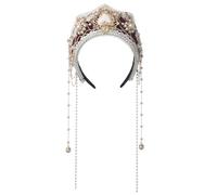 Anne Boleyn Headband Elizabethan Victorian Royal Coronet Hood Tiara Hat Medieval Renaissance Tudor Queen Headpiece for Women