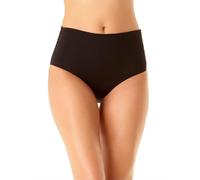 Anne Cole Women's High Waist to Fold Over Shirred Bikini Bottom Swimsuit, Black, Medium