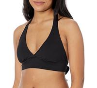 Anne Cole Women's Solid Banded Halter Bikini Swim Top, Black, Medium