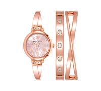 ANNE KLEIN Anne Klein Women's Premium Crystal Accented Bangle Watch Set, AK/2245, Rose Gold, bangle